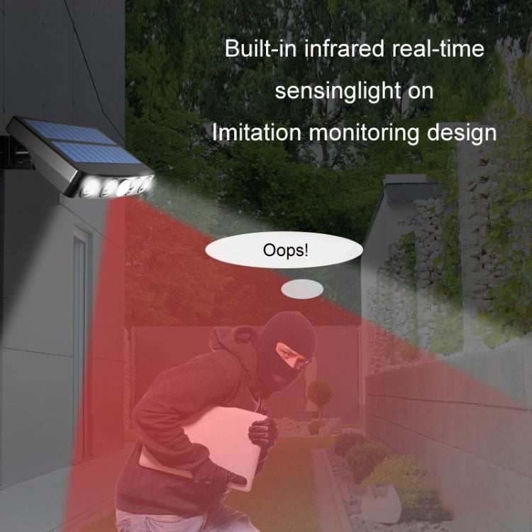 Without Ground Plug Wiring Free Infrared Sensor Waterproof Solar Lighting Wall Light, Color Temperature:Warm Light