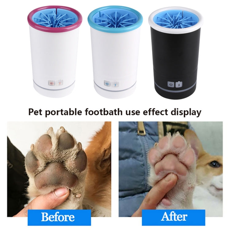 Pets Automatic Foot-Washing Cup Cats Dogs Extremities Cleaning Artifact, Size:S 6-11cm(Blue White)