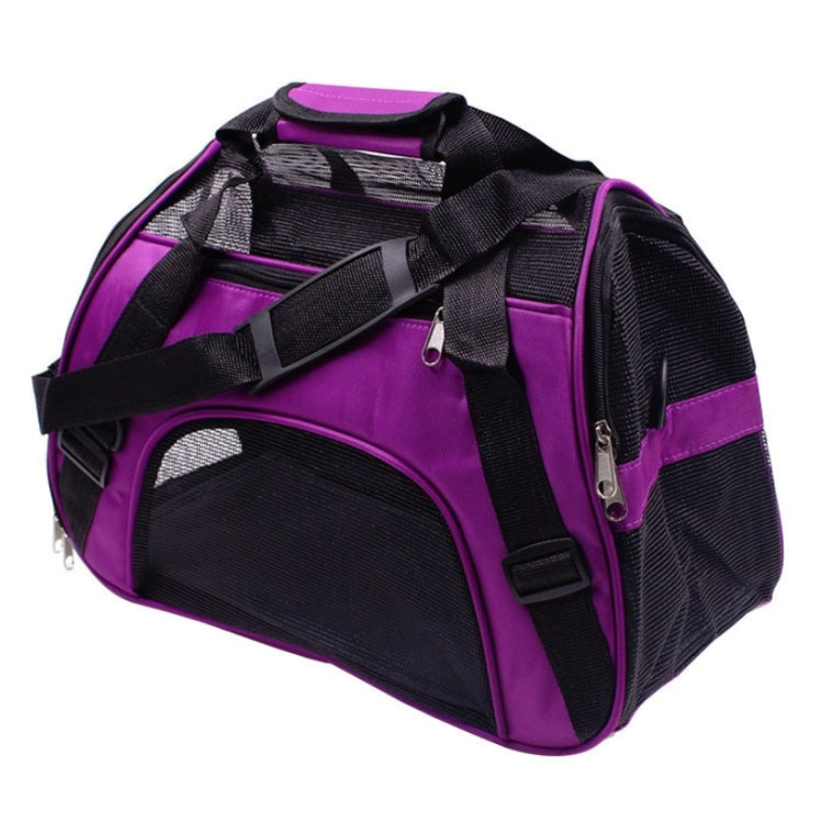 Portable Pet Backpack Dog Go Out Messenger Folding Bag Pet Supplies, Specification: Small(Purple)