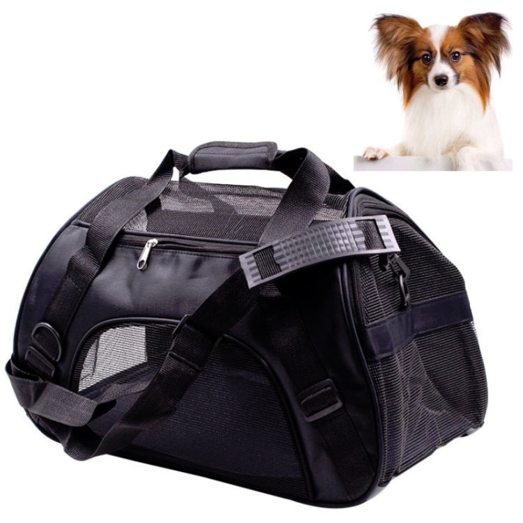 Portable Pet Backpack Dog Go Out Messenger Folding Bag Pet Supplies, Specification: Small(Black)