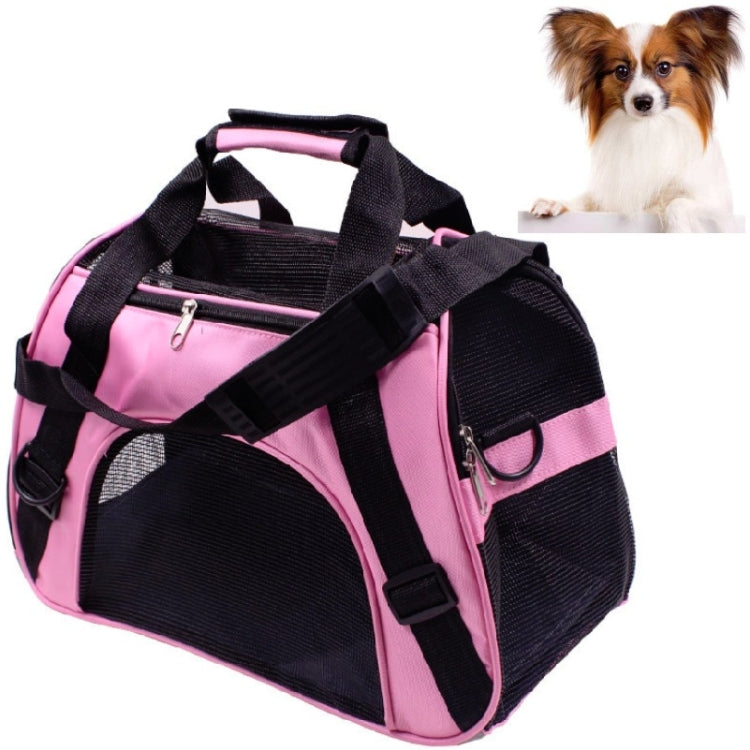 Portable Pet Backpack Dog Go Out Messenger Folding Bag Pet Supplies, Specification: Medium(Pink)