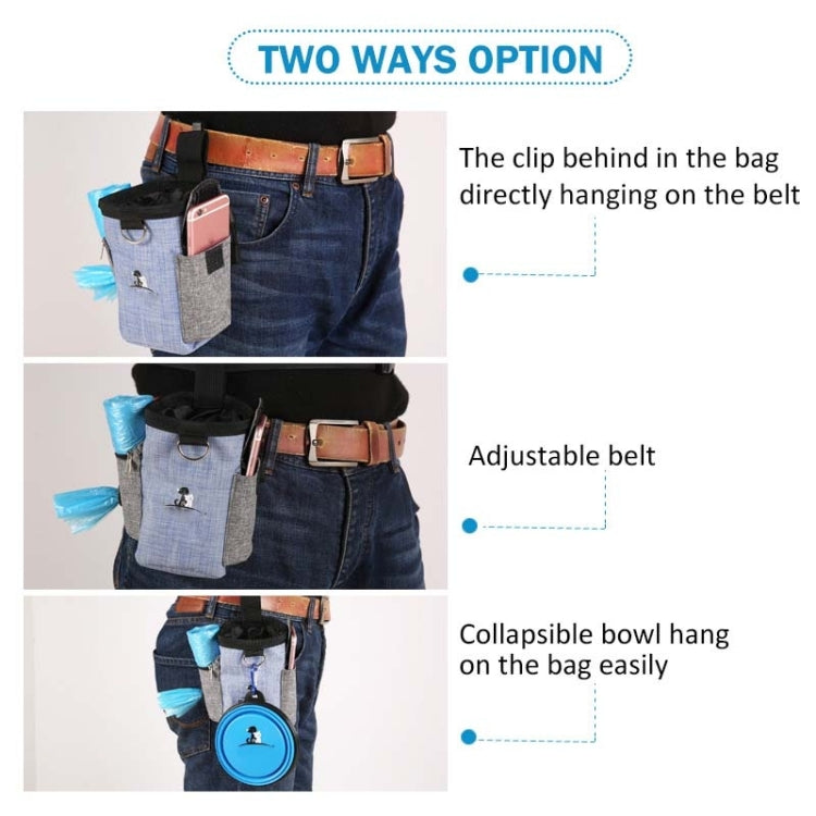 Dog Training Bag Outing Food Snacks Garbage Bag Dog Outing Training Waist Bag Pet Training Bag, Specification:Waist Bag+Folding Bowl