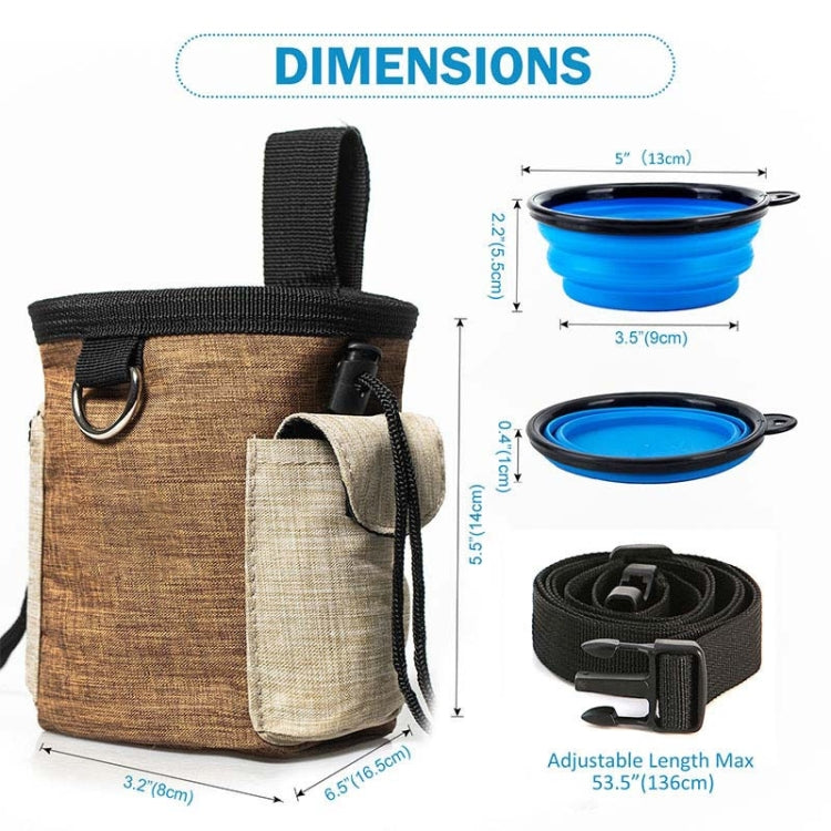 Outdoor Pet Training Bag Dog Training Pockets Pet Snack Storage Bag Pockets, Specification: Waist Bag+Folding Bowl