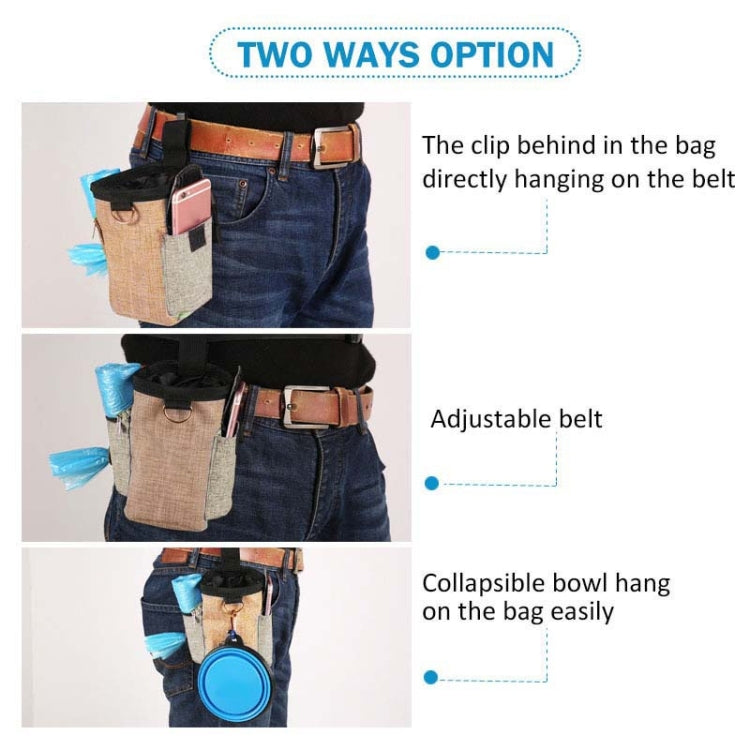Outdoor Pet Training Bag Dog Training Pockets Pet Snack Storage Bag Pockets, Specification: Waist Bag+Folding Bowl