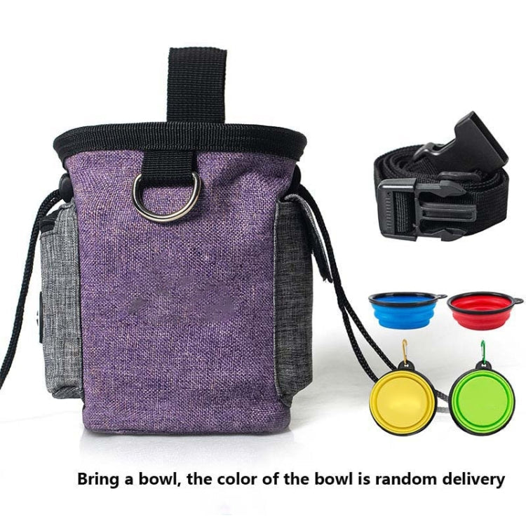 Pet Training Waist Bag With Belt Portable Outing Training Pet Snack Bag, Specification: Waist Bag+Folding Bowl