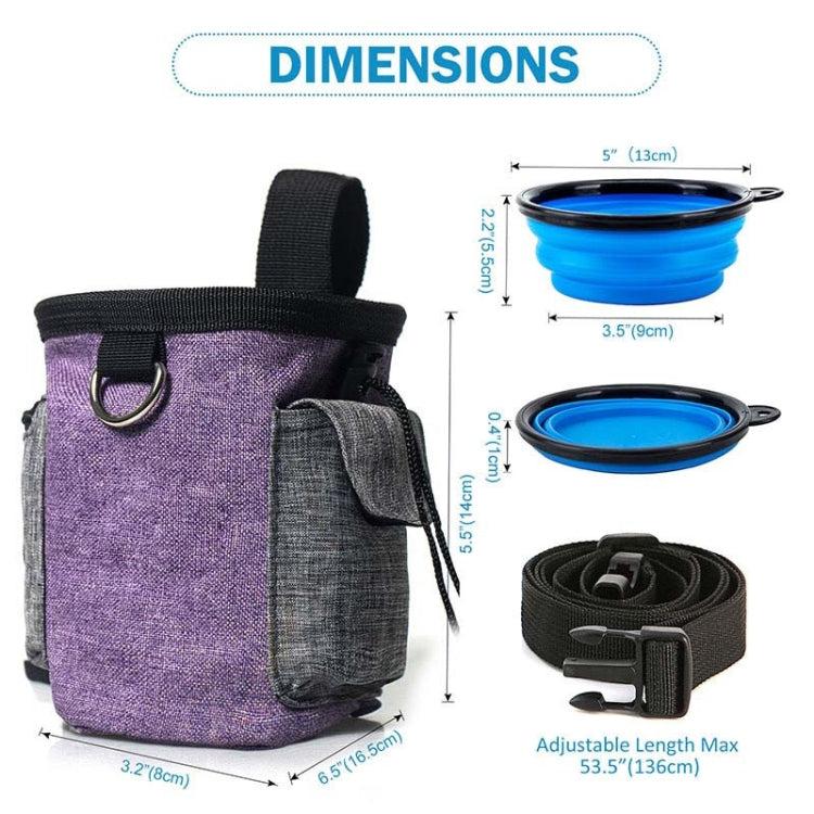 Pet Training Waist Bag With Belt Portable Outing Training Pet Snack Bag, Specification: Waist Bag+Folding Bowl