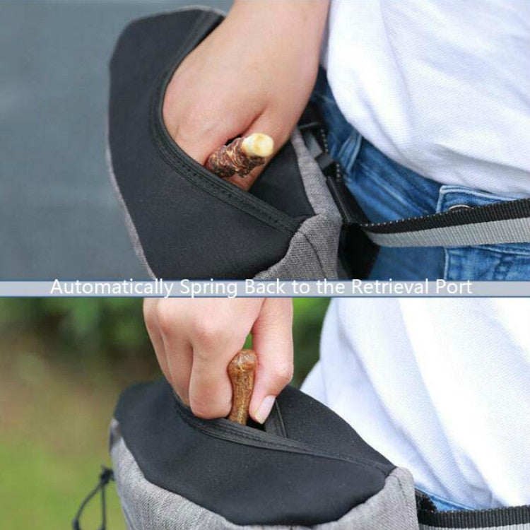 MOVEPEAK Pet Snack Bag Leash Pet Training Waist Bag Outing Dog Snack Bag(Gray)