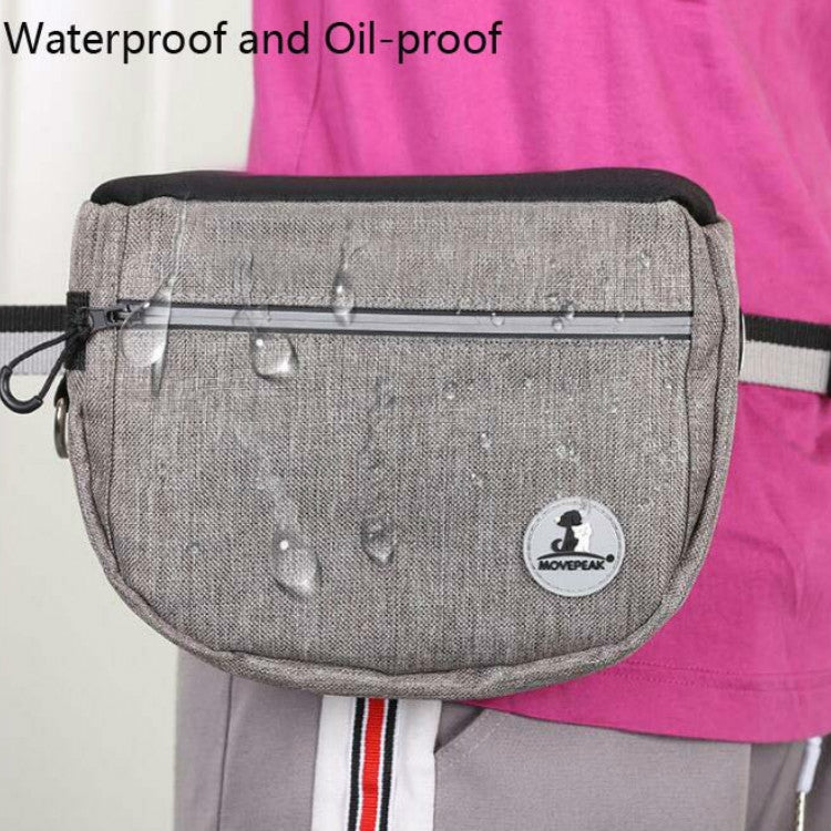 MOVEPEAK Pet Snack Bag Leash Pet Training Waist Bag Outing Dog Snack Bag(Gray)