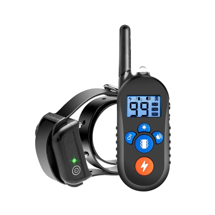 800m Remote Control Electric Shock Bark Stopper Vibration Warning Pet Supplies Electronic Waterproof Collar Dog Training Device, Style:556-1(EU Plug)
