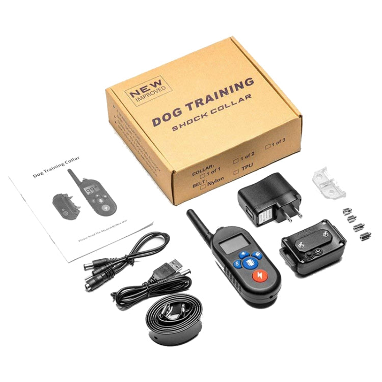 800m Remote Control Electric Shock Bark Stopper Vibration Warning Pet Supplies Electronic Waterproof Collar Dog Training Device, Style:556-1(US Plug)