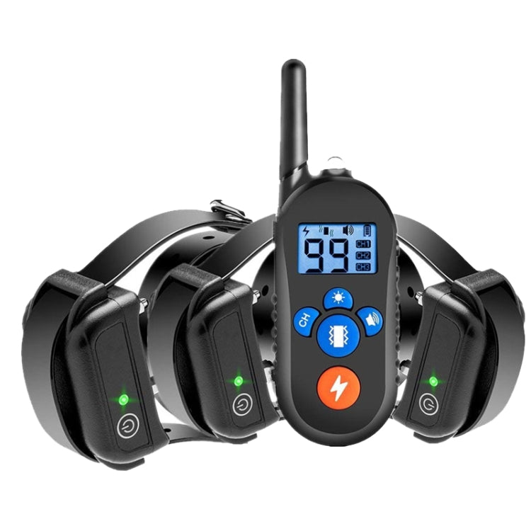 800m Remote Control Electric Shock Bark Stopper Vibration Warning Pet Supplies Electronic Waterproof Collar Dog Training Device, Style:556-3(EU Plug)