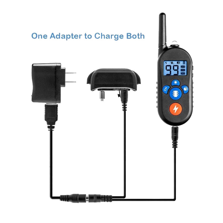 800m Remote Control Electric Shock Bark Stopper Vibration Warning Pet Supplies Electronic Waterproof Collar Dog Training Device, Style:556-3(EU Plug)