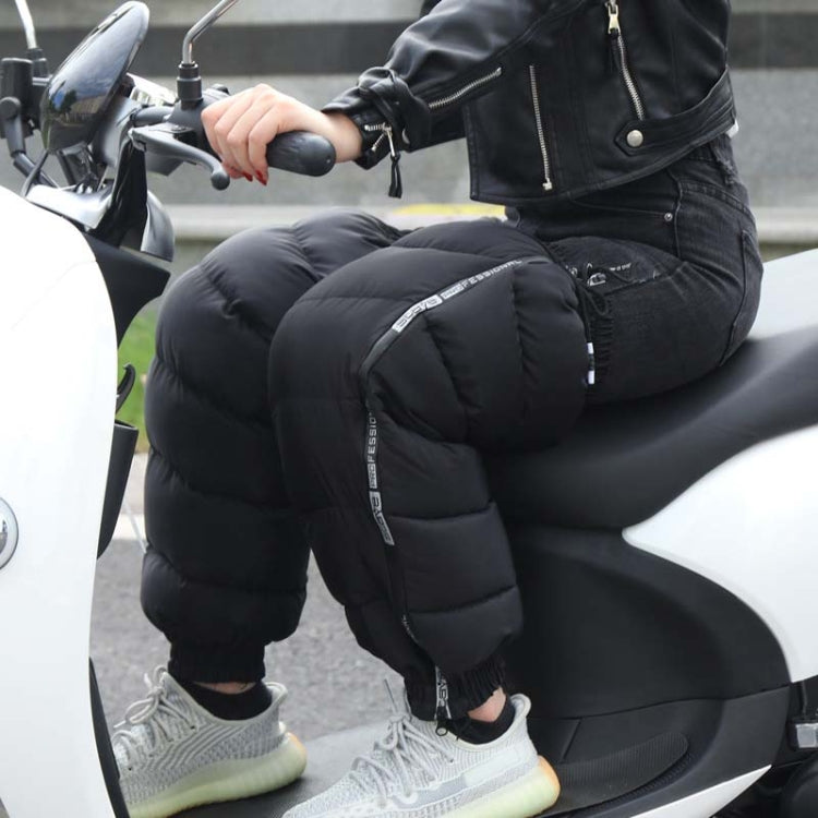 Electric Bicycle Winter Motorcycle Windshield Waterproof Warm Leg Cover Plus Velvet Padded Knee Pads, Size:60cm Standard(Black)