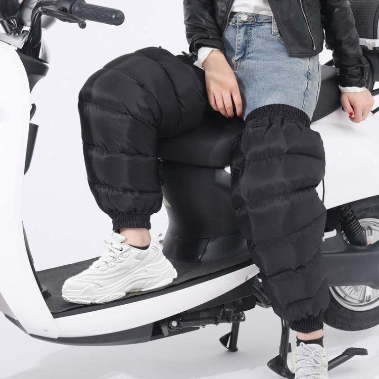 Electric Bicycle Winter Motorcycle Windshield Waterproof Warm Leg Cover Plus Velvet Padded Knee Pads, Size:60cm Standard(Black)