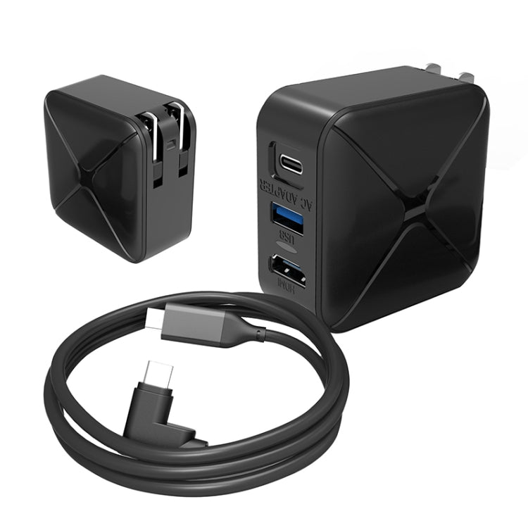 Multi-Function Projection And Charging AC Adapter Base Support Android/PC/Lite For Switch, Specifications:Black+US Plug