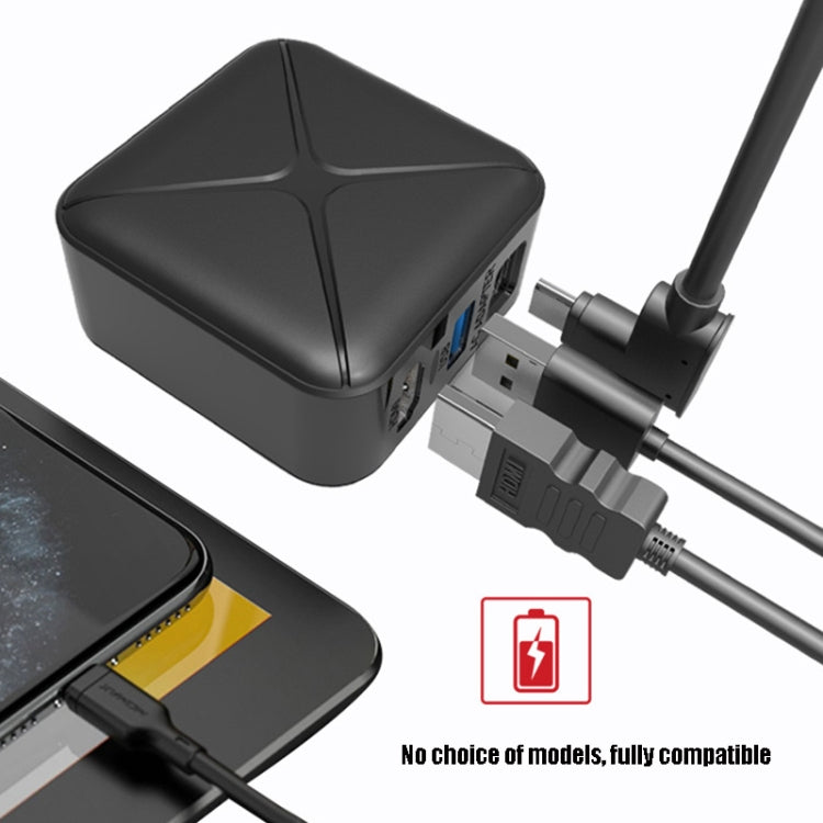 Multi-Function Projection And Charging AC Adapter Base Support Android/PC/Lite For Switch, Specifications:Black+US Plug