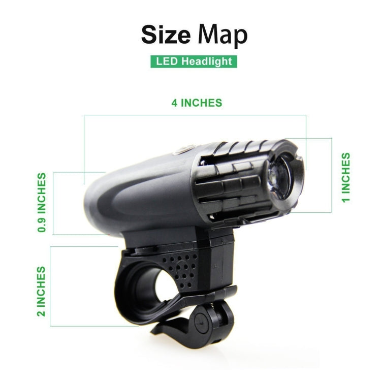 Bike Light USB Rechargeable Mountain Bike Warning Light, Specification:Front Light + Tail Light