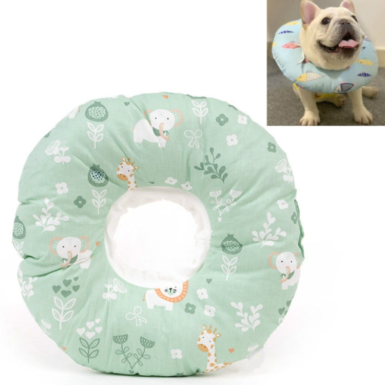 Cat Anti-Lick And Anti-Bite Soft Ring Dog Collar Pet Supplies, Size:S(Green Lion)