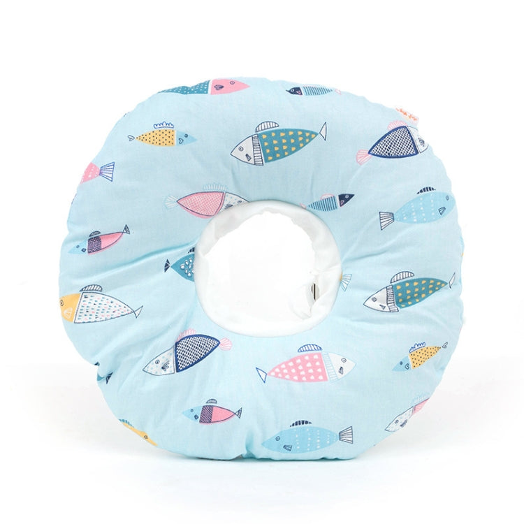 Cat Anti-Lick And Anti-Bite Soft Ring Dog Collar Pet Supplies, Size:L(Light Blue Fish)