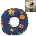 Cat Anti-Lick And Anti-Bite Soft Ring Dog Collar Pet Supplies, Size:L(Deep Blue Underwater World)
