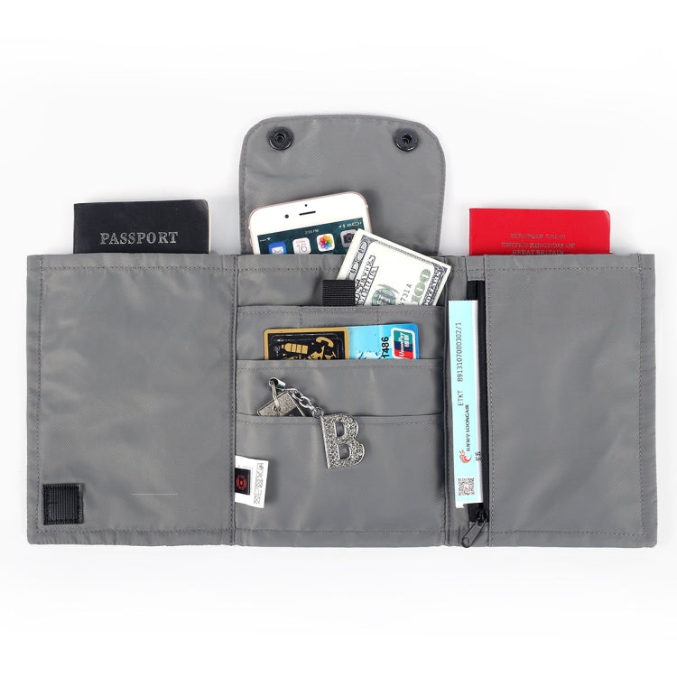 Antimagnetic RFID Hanging Neck Nylon Passport Bag Waterproof Storage Change Mobile Phone Bag( Orange)