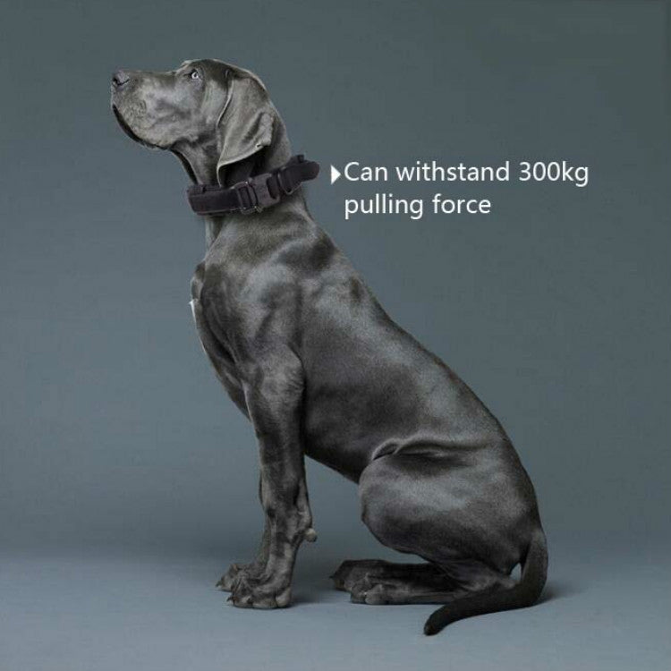 Nylon Thickened Large And Medium-Sized Dog Traction Collar Pet Collar, Size:M(Army Green)