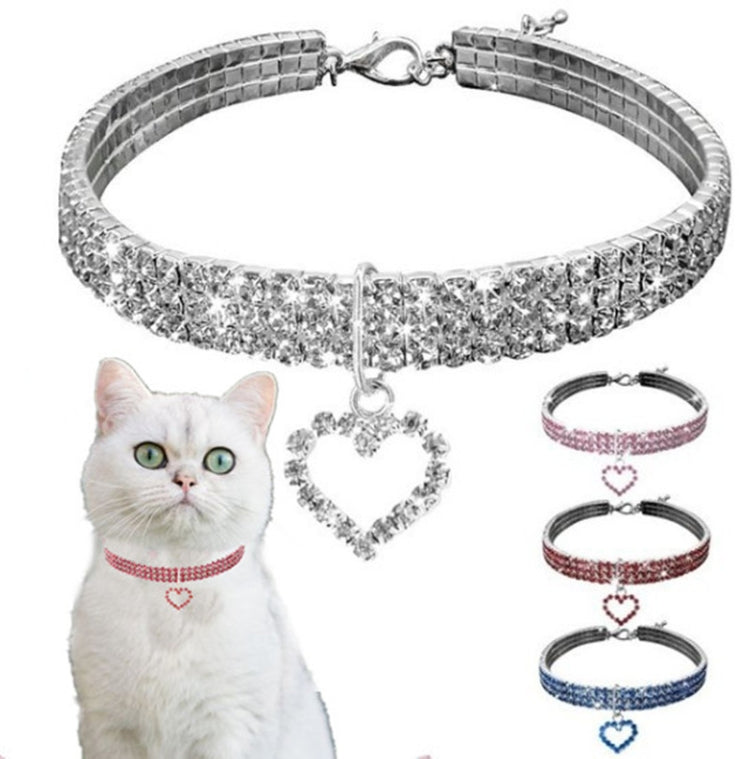 Pet Supplies Elastic Love Cats And Dogs Accessories Pet Collars, Size:S(Pink)