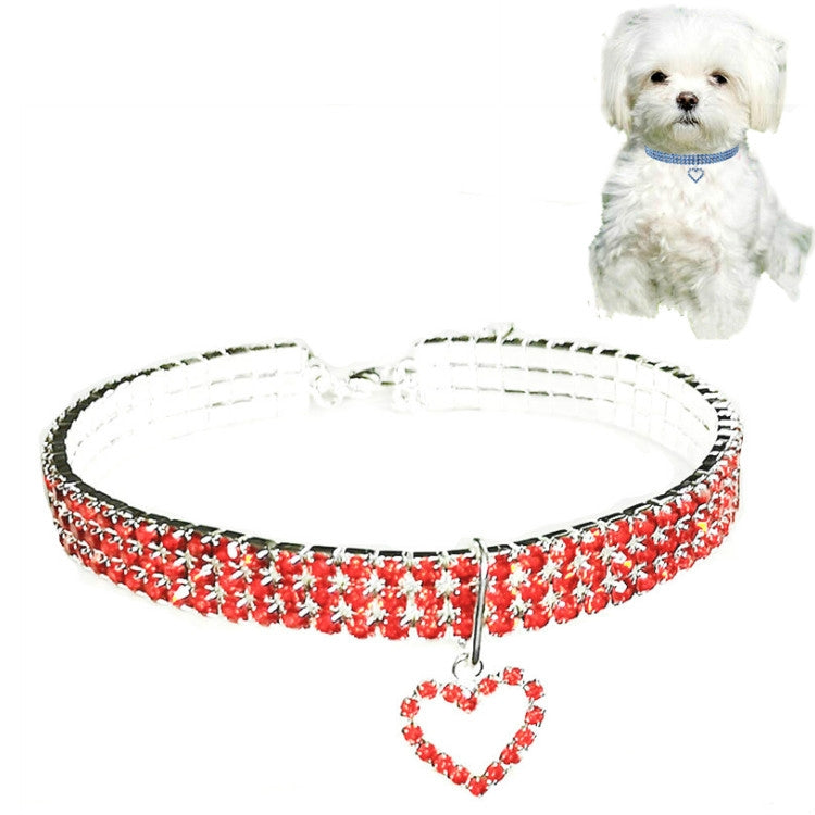 Pet Supplies Elastic Love Cats And Dogs Accessories Pet Collars, Size:M(Red)