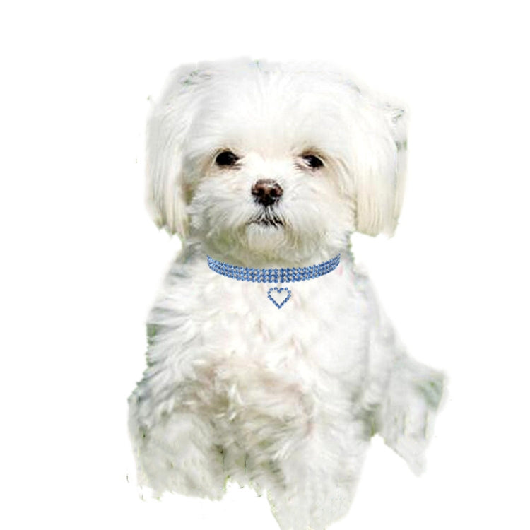 Pet Supplies Elastic Love Cats And Dogs Accessories Pet Collars, Size:M(Blue)
