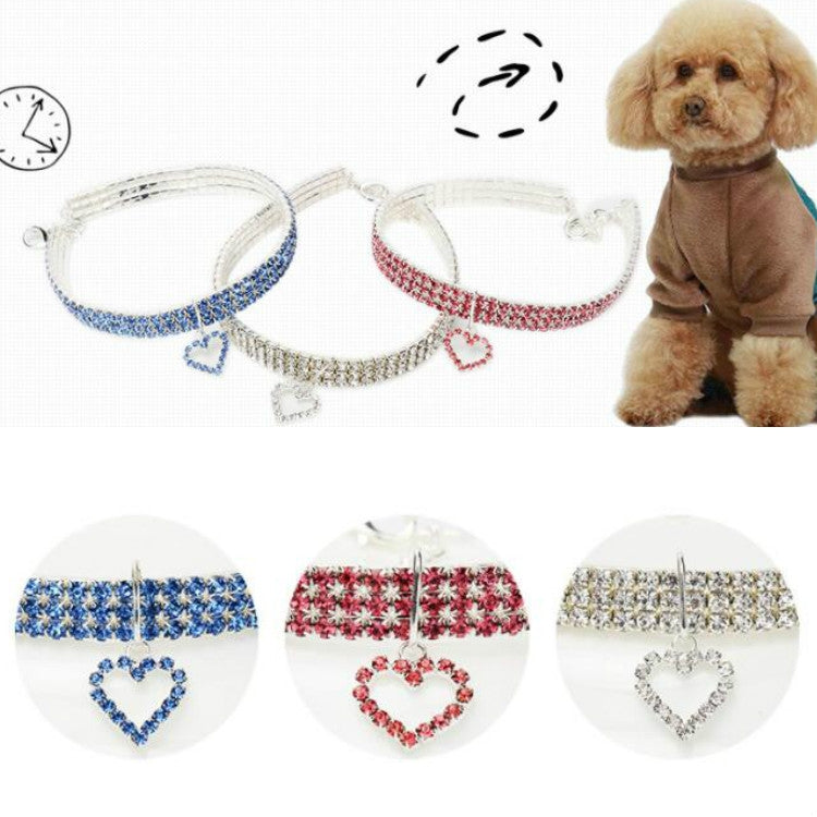 Pet Supplies Elastic Love Cats And Dogs Accessories Pet Collars, Size:M(Blue)