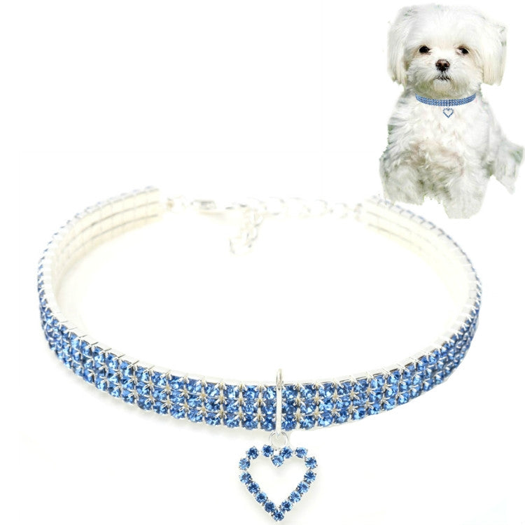Pet Supplies Elastic Love Cats And Dogs Accessories Pet Collars, Size:L(Blue)