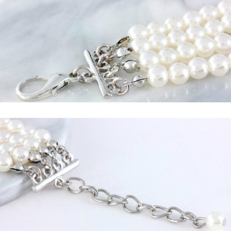 Pearl Dot Diamond Rose Flower Pet Decoration Supplies, Size: L(White)