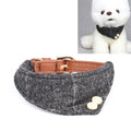 Dog Collars Pet PU Triangle Collars, Specification: 1.3x34cm(Gray)
