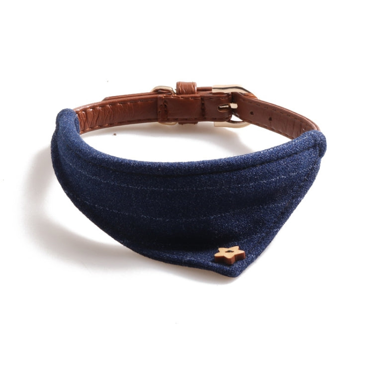 Dog Collars Pet PU Triangle Collars, Specification: 1.3x34cm(Blue)