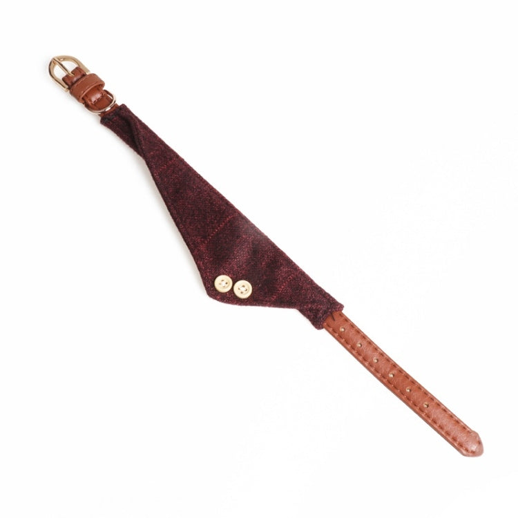 Dog Collars Pet PU Triangle Collars, Specification: 1.3x34cm(Red)