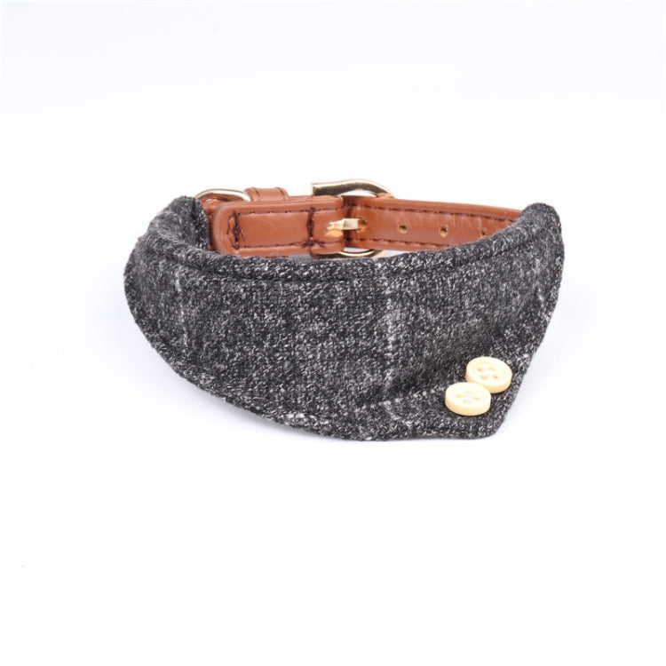 Dog Collars Pet PU Triangle Collars, Specification: 1.5x47cm(Gray)