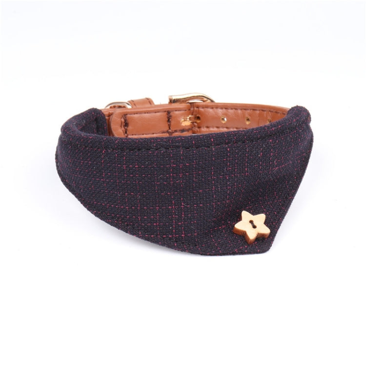 Dog Collars Pet PU Triangle Collars, Specification: 1.5x47cm(Navy)