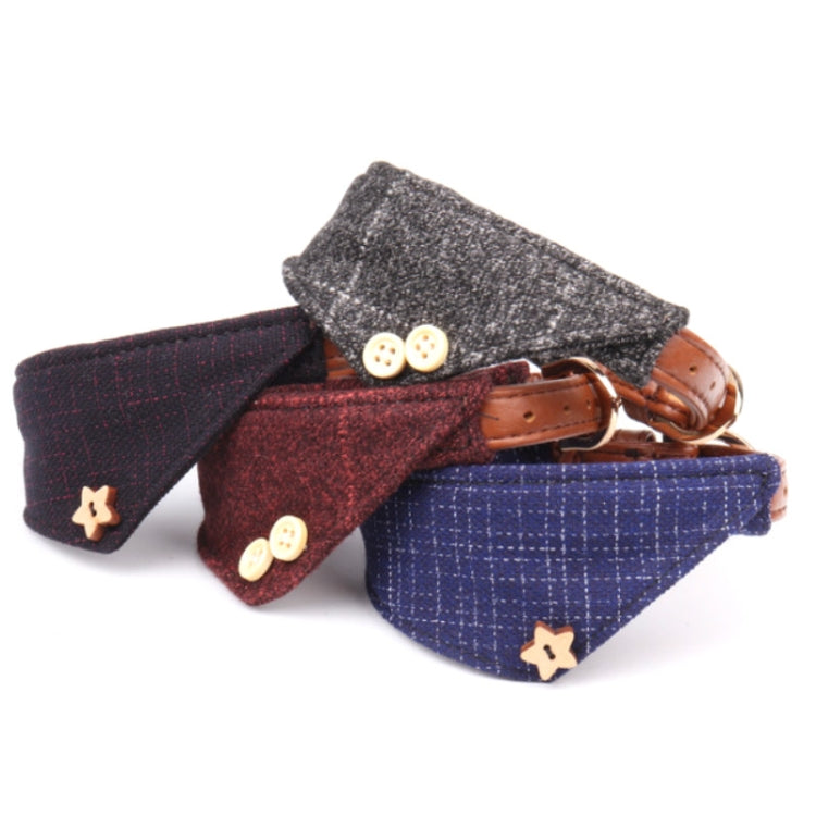 Dog Collars Pet PU Triangle Collars, Specification: 1.5x47cm(Red)