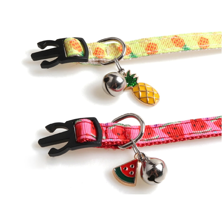 Pet Webbing Fruit Cat Collar With Fruit Accessories Bell Pet Collar, Size:1x28cm(Avocado)
