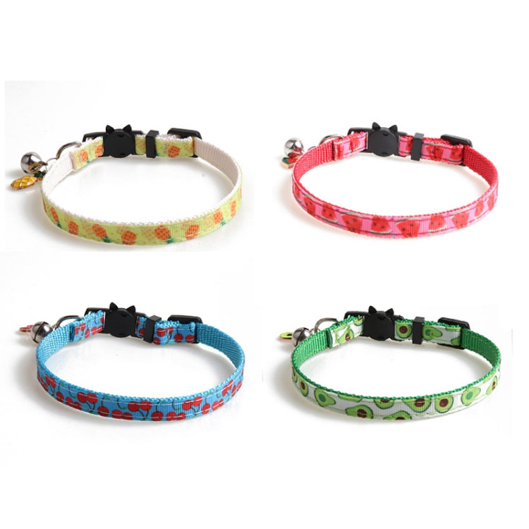 Pet Webbing Fruit Cat Collar With Fruit Accessories Bell Pet Collar, Size:1x28cm(Watermelon)