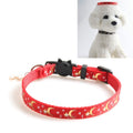 Pet Collar Webbing Cat Collar Star Moon with Pendant, Size:1x28cm(Red)