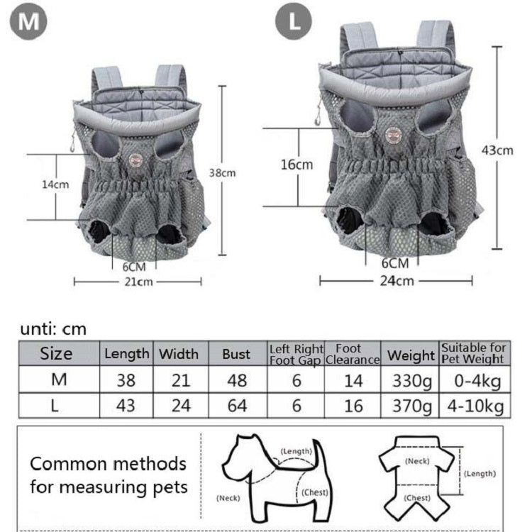 Doglemi Pet Outing Backpack Dog Shoulder Chest Bag Breathable Mesh Dog Cat Bag, Size:M(Green Black)