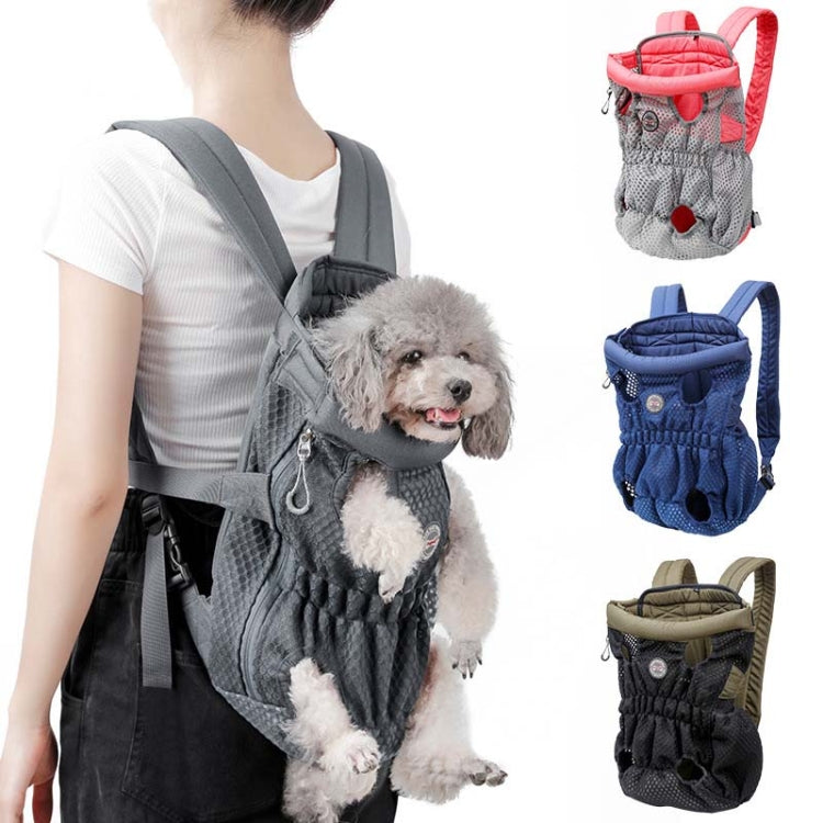 Doglemi Pet Outing Backpack Dog Shoulder Chest Bag Breathable Mesh Dog Cat Bag, Size:L(Green Black)