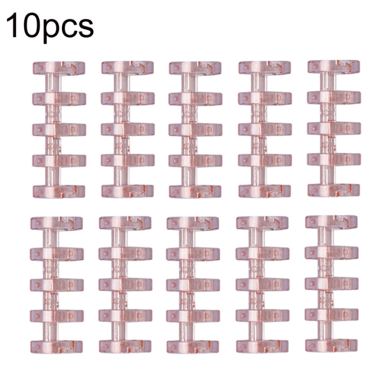 KW-TRIO5 10pcs Grommet Binder Segmented Plastic Binding Rings, Size:10mm(Transparent Red)