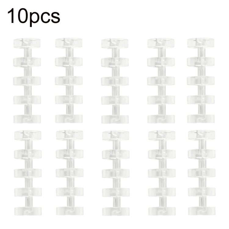 KW-TRIO5 10pcs Grommet Binder Segmented Plastic Binding Rings, Size:12mm(Transparent White)