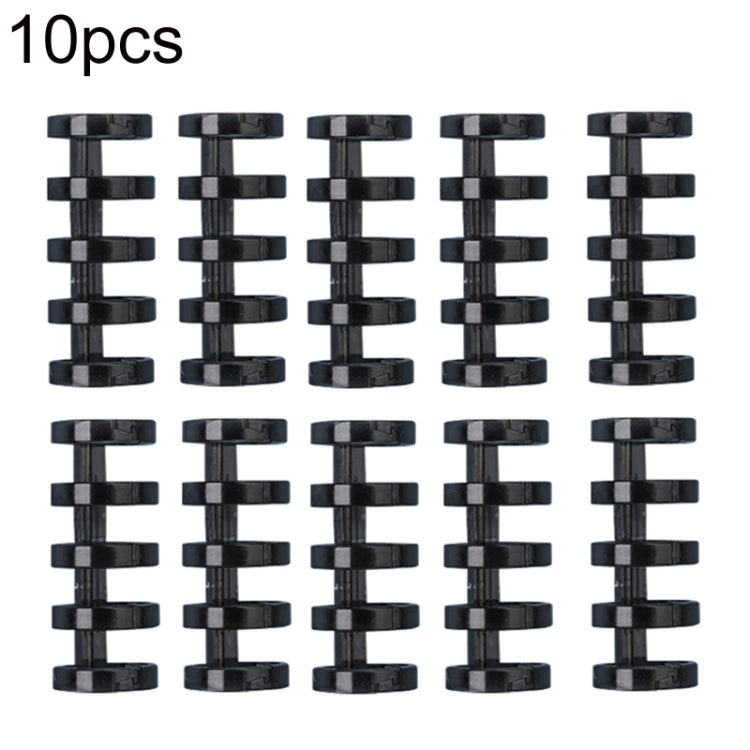 KW-TRIO5 10pcs Grommet Binder Segmented Plastic Binding Rings, Size:12mm(Transparent Black)