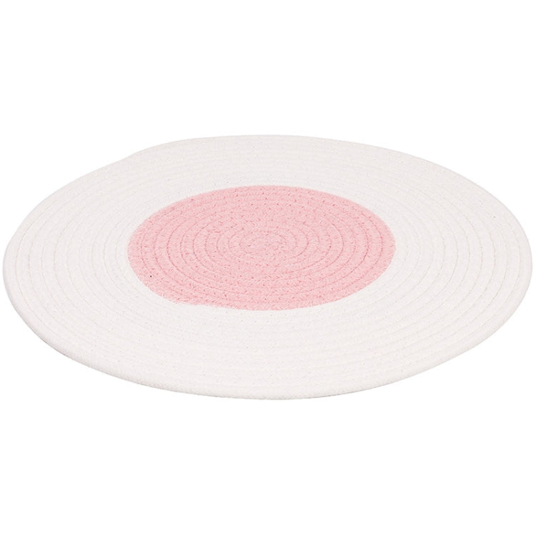 Pet Cat Litter Cotton Thread Woven Cat Grinding Claw Mattress Cool Cat Scratching Blanket(Pink)