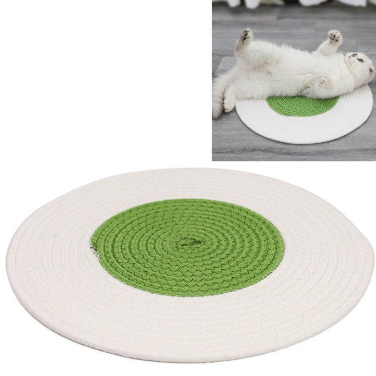 Pet Cat Litter Cotton Thread Woven Cat Grinding Claw Mattress Cool Cat Scratching Blanket(Green)