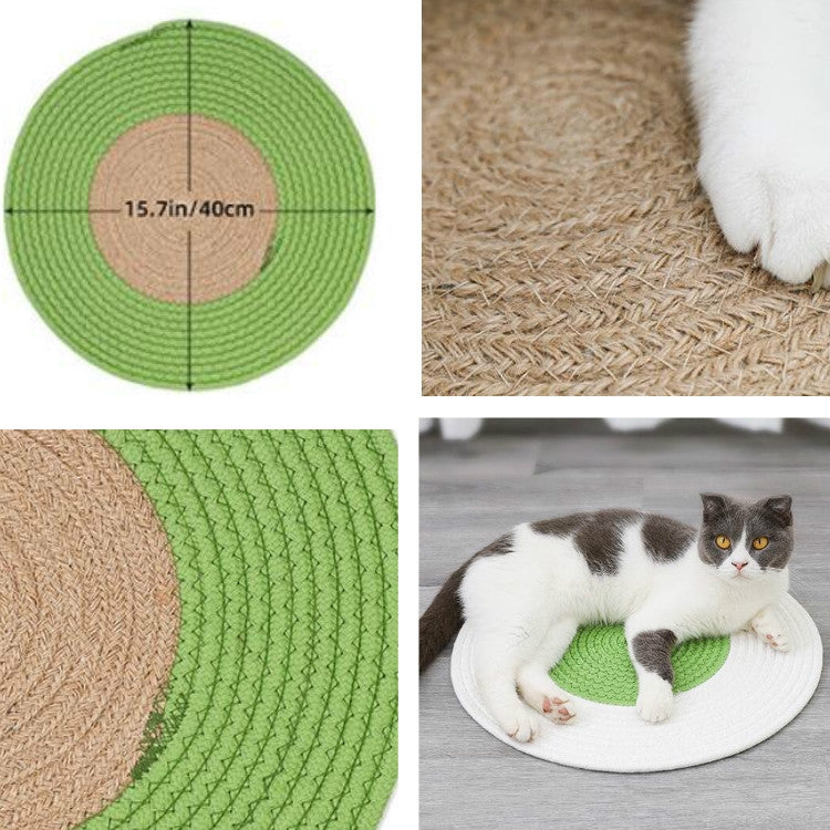 Pet Cat Litter Cotton Thread Woven Cat Grinding Claw Mattress Cool Cat Scratching Blanket(Pink)