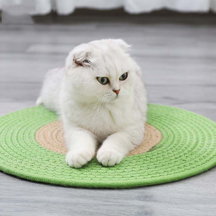 Pet Cat Litter Cotton Thread Woven Cat Grinding Claw Mattress Cool Cat Scratching Blanket(Green)